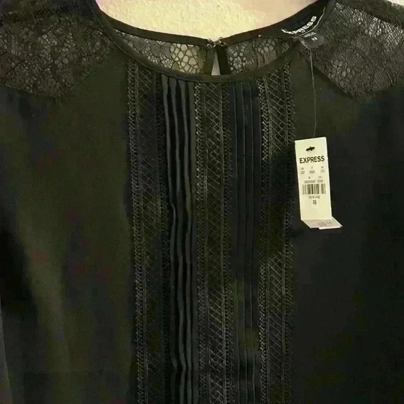 NWT Express Blouse with Lace and Sheer Detail - Picture 3 of 5